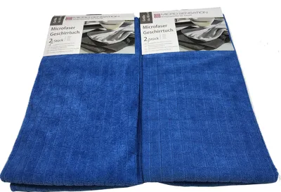 Produktbild von Micro Sensation Microfaser Geschirrtuch Handtuch 65x45cm - 4er Blau