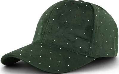 Produktbild von styleBREAKER Damen Baseball Cap mit Strass Nieten | 6-Panel Samt Basecap mit gebogenem Schirm | Verstellbare Einfarbige Kappe mit Klettverschluss 56-59 cm