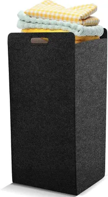 Imagen del producto de Bolsa grande y plegable para la ropa sucia, con asa, de 72 litros, color gris, ideal para habitaciones infantiles o baños