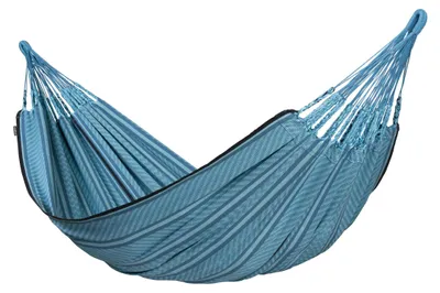 Produktbild von La Siesta Hängematte FLORA zebra blau aus Baumwolle Doppelhängematte