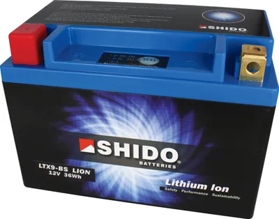 Productafbeelding van Shido lithiumaccu voor motorfiets, LiFePO4, type LTX9-BS, 12V