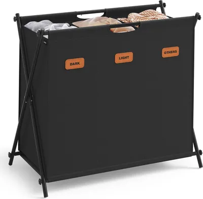 Produktbild von SONGMICS Wäschekorb, Wäschesammler 135 Liter, Wäschebox,  klappbares X-Gestell
