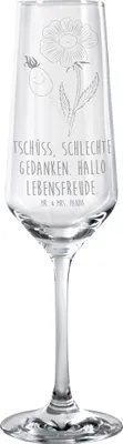 Produktbild von Mr. & Mrs. Panda Glas Blume Hagebutte - Transparent - Geschenk, Sektkelch, Sektflöte, Lebensfreude, Trinkglas, Schlechte Gedanken, Champagnerglas, Sektglas, Garten