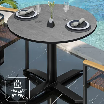 Produktbild von CPTG | Bistro Tisch | Ø:H 60 x 76 cm | Beton / Aluminium Schwarz | Zusatzgewicht | Bistrotisch Gastro Tisch