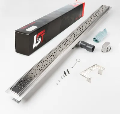 Produktbild von Duschrinne Tropfen 500x70mm Ablaufrinne Duschrost mit Edelstahl Siphon Haarsieb
