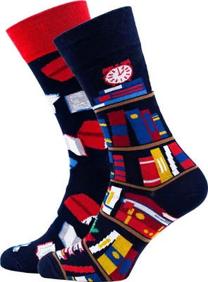 Produktbild von Many Mornings Glückliche Socken The Book Story dunkelblau 35-38