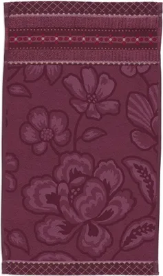 Produktbild von PIP STUDIO Jasmin Jaquard Gästehandtuch dark pink 30x50cm (1 Stück)