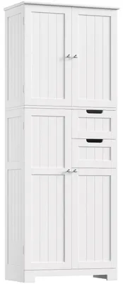 Obrázok produktu pre Vysoká komoda, 4 dvierka, 2 zásuvky, 164,5 x 60 x 30 cm, biela