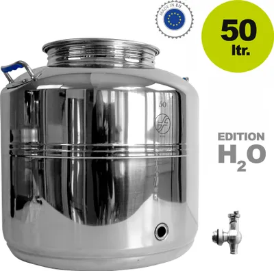 Produktbild von Transportkanne Edelstahlkanne 50 Liter Wasserkanne Milchkanne mit Auslaufhahn
