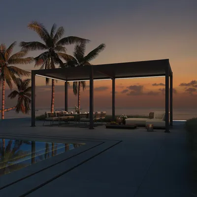 Produktbild von Weide E-Deluxe elektrische Pergola Voll-Aluminium 3x6m mit Lamellendach anthrazit