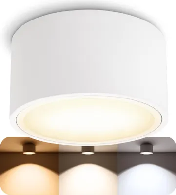 Produktbild von SSC-LUXon CELI-X LED Aufbauspot flach rund weiß - mit LED GX53 LumiFLEX Lampe dimmbar - Decken Aufbaustrahler Lichtfarbe warm / neutral / kalt