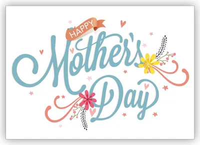 Produktbild von Schöne Glückwunschkarte zum Muttertag, Muttertagskarte auf weiß: Happy Mother's day