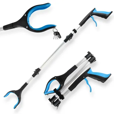 Obrázek produktu pro Kleště s prodlužovací tyčí, délka 91 cm - Ergonomické kleště - Otočná hlava o 360° - Skládací - Hliník - Protiskluzová rukojeť