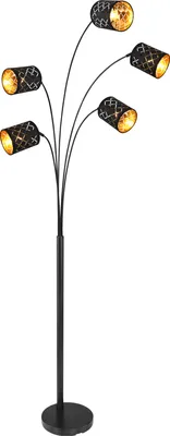 Produktbild von Globo Lighting Stehleuchte Metall schwarz matt, 5x E14