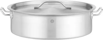 Produktbild von Kochtopf, niedrig - mit Deckel, HENDI, 10,8L, ⌀360x(H)110mm, Rund