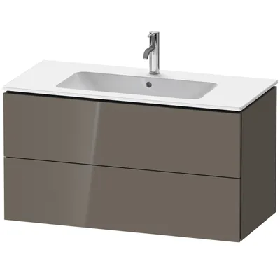Produktbild von Waschtischunterbau L-CUBE 1020x481x550mm flannel grey hochglanz flannel grey hochglanz