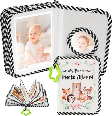 Produktbild von Baby Fotoalbum 10x15 cm, 17 Fotos, weicher Stoffeinband, für Kinderzimmer