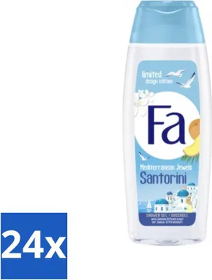 Produktbild von Fa - Duschgel - Mediterranean Jewels Santorini - Erfrischend & Feuchtigkeitsspendend - Beruhigend - 250 ml - Vorteilspack - 24 Stücke