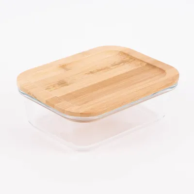 Produktbild von Ofenschale Aufbewahrungsbox aus Glas mit Bambus Deckel 1040ml