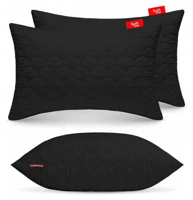 Produktbild von Softimi 2er Set Kissen 40x60cm Antiallergisch Gesteppt Schwarz