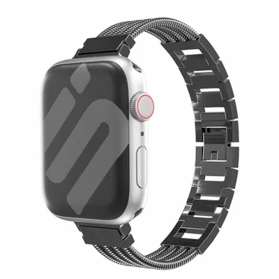 Produktbild von Strap-it Apple Watch Armband – passend für Apple Watch Serie 1/2/3/4/5/6/7/8/9/SE/Ultra – (Schwarz)