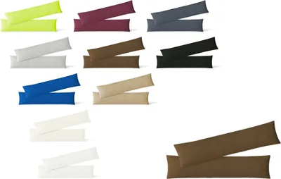 Produktbild von Jersey Kissenbezug Hülle 2 Sparpack Set mit Reißverschluss  hochwertige Qualität 40 x 145 cm schokobraun