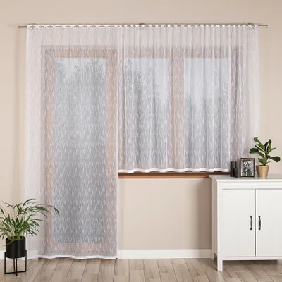 Obrázek produktu pro EVA - Hotová žakárová záclona s rovným lemem - 140x250 cm - bílá