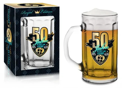 Bierpul 0,5 l – 50. Geburtstag, du bist eine Legende – Geschenkbox