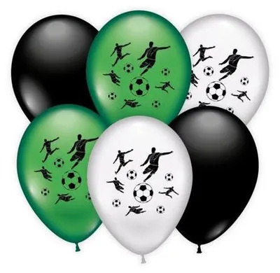 Produktbild von Luftballons Fußballer, 6 Stück, farblich sortiert, mit und ohne Aufdruck