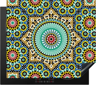 Produktbild von KitchenYeah© Herdabdeckplatte Mosaik - Muster - Mandala , 57x51cm, Küche Deko, Glaskeramikkochfeld Herdabdeckung, Abdeckplatte fùr Kochfeld
