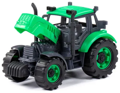 Produktbild von Traktor Kinder Spielzeug Progress Trecker Schlepper grün Schwungrad Fahrzeug +3J