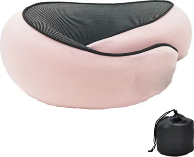 Produktbild von Reise-Nackenkissen, Kinnstützkissen, verstellbares Kissen für Zuhause, Surround-Kissen zum Schlafen Kirschblütenrosa