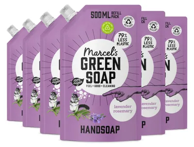 Produktbild von MARCEL'S GREEN SOAP Handseife Nachfüllung Lavendel und Rosmari 500ml x 6 Bundle