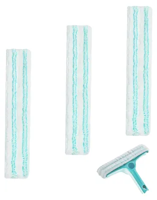 Produktbild von 3 Ersatzbezüge für Leifheit Fensterwischer L - Mikrofaser-Ersatzbezüge mit Klettverschluss, einfache Montage, stark saugfähig, beste Glasreinigung