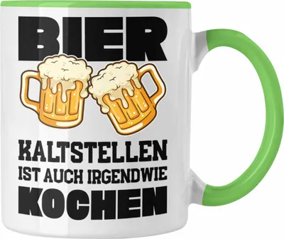 Produktbild von Trendation - Bier Tasse Lustiger Spruch Saufen Party Lustiger Spruch Männer Vater (Grün)