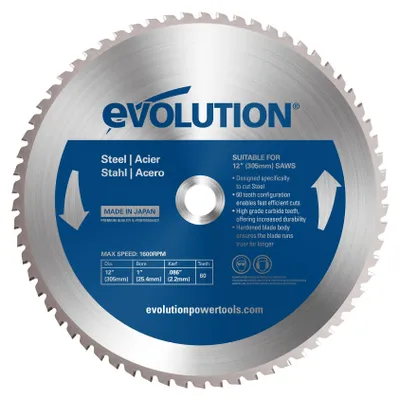 Productafbeelding van Evolution 305 mm / 60 tanden, zaag met hardmetalen (TCT) tanden, gemaakt van Widia-staal