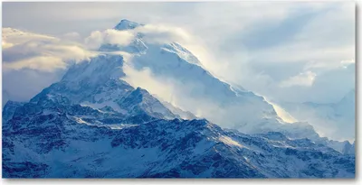 Produktbild von Tulup Glas-Bild -140x70- Wandkunst Dekorative Wand für Küche & Wohnzimmer - Landschaften - Berggipfel - Blau