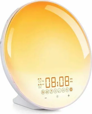 Produktbild von Mmgoqqt Licht- & Radiowecker mit Sonnenaufgangs-/Sonnenuntergangs-Simulation, Doppelwecker, Schlummerfunktion, 20-stufiger Helligkeitssensor, Touch-Funktion, Phototherapie, Natürliche Klänge, Lichteffekte und Type-C Schnittstelle