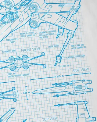 Produktbild von style3 X-Wing Herren T-Shirt blaupause t-65