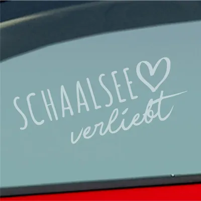 Produktbild von Auto Aufkleber Schaalsee verliebt Herz See Sea Liebe Car 19x7 cm Milchglas Sticker Heckscheibenaufkleber