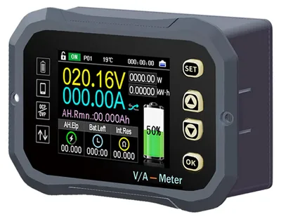 Batteriemonitor 0-120V, 0-400A, Bluetooth, multifunktional