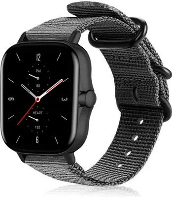 Produktbild von Strap-it Amazfit GTS 2 Nylon-Schnallenarmband (Schwarz)