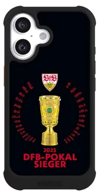 Produktbild von NIVOCASE Hülle für Apple iPhone 16  Stoßfeste Handyhülle NIVOmax Case Schwarz Offizielles Lizenzprodukt Pokal VfB Stuttgart