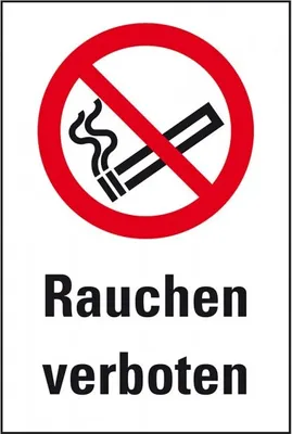 Produktbild von Dreifke® Aufkleber I Verbots-Kombischild Rauchen verboten, Folie selbstkleben...