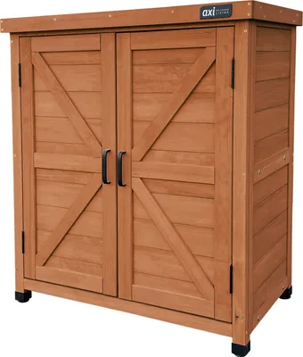 Immagine prodotto di AXI Felix Armadio da giardino in legno marrone | Armadio exteriore, Armadio degli attrezzi con ripiano | 80 x 45 x 93 cm