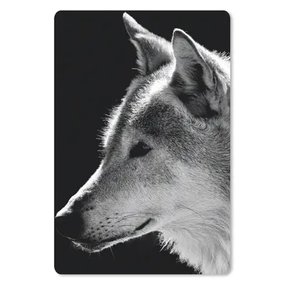Produktbild von MuchoWow® Mauspad Mousepad Wildlife - Wolf - Schwarz - Weiß 40x60 cm - Mousepads - Maus Mat - Pad - Mausunterlage - Schreibtisch Accesoire