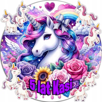Produktbild von Kuchenverzierung 20 Cm – Einhorn-Geburtstagsdekoration + Name 15 Cm 18 Cm