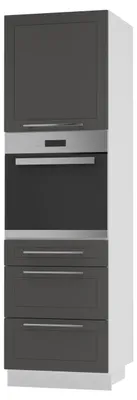 Produktbild von Backofenschrank Kvantum Q-D14/RU/3A Vollauszug 60cm Korpus- & Frontfarbe wählbar,graphit matt,weiß