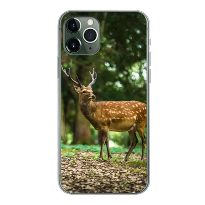 Produktbild von MuchoWow® Handyhülle Schutzhülle Hülle für iPhone 11 Pro Rotwild - Wald - Tier Silikon Softcase Handy Hülle - Handy