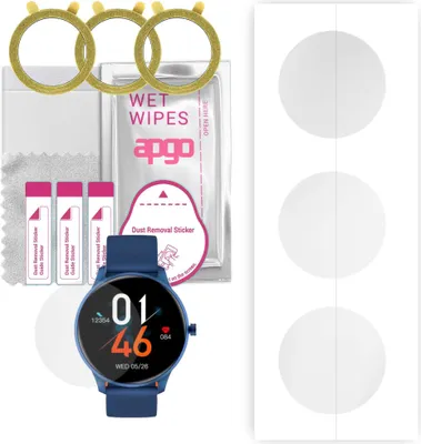 Produktbild von apgo 3 Stück Schutzfolie, klar, kompatibel mit Cubot W03 Smartwatch, Hydrogel Displayschutzfolie mit Positionierhilfe, Displayfolie, robust und kratzfest